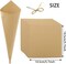 50PCS Kraft Paper Confetti Cones Brown Wedding Confetti Cones Vintage Kraft Paper Petal Cones with Hemp Ropes Tape (50)